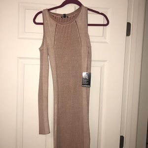 light pink cold shoulder express sweater dress